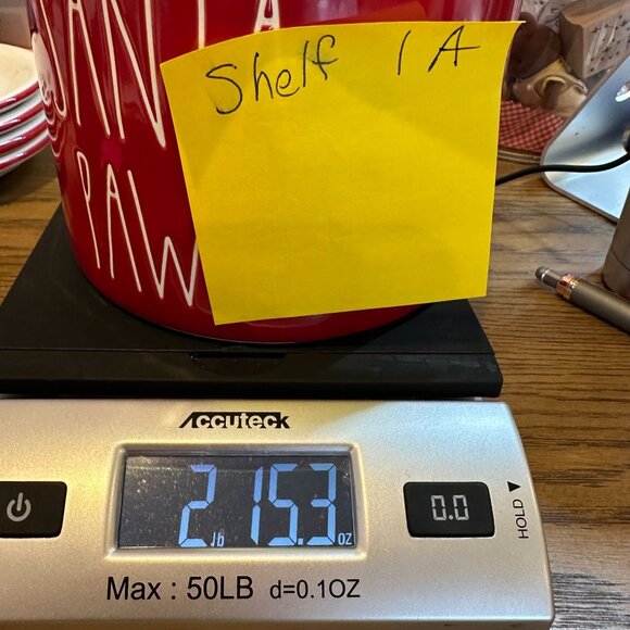 Rae Dunn Red Santa Paws Ceramic Treat Jar Canister Christmas Themed Pet Storage - Picture 15 of 15